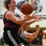 Skagway plays against Haines in the womens final at the Gold Medal Basketball Tournament on Saturday, March 23, 2019. Skagway won 58-49. (Michael Penn | Juneau Empire)