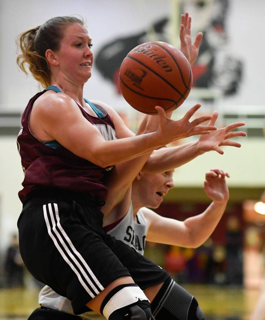 Skagway plays against Haines in the womens final at the Gold Medal Basketball Tournament on Saturday, March 23, 2019. Skagway won 58-49. (Michael Penn | Juneau Empire)