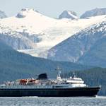 In this June 23, 2016 photo, the Alaska Marine Highways ferry Matanuska passes Eagle Glacier. (Michael Penn | Juneau Empire File)