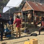 Sound guy Jeremy Blake and director of photography Mackenzie Banbury ready equipment to film Ted Carney, David Fink and Joseph LeCompte during the making of Sudsy Smith Rides Again. (Courtesy Photo | For Chad Carpenter)