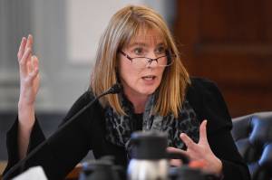 Sen. Natasha Von Imhof, R-Anchorage, pictured here on Feb. 18, asks why adult preventative care was targeted for elimination, saying she has heard from providers that this service often will bring people into a clinic where they can be asked if they have other medical needs. (Michael Penn | Juneau Empire File)                                Sen. Natasha Von Imhof, R-Anchorage, pictured here on Feb. 18, 2019, asks why adult preventative care was targeted for elimination, saying she has heard from providers that this service often will bring people into a clinic where they can be asked if they have other medical needs. (Michael Penn | Juneau Empire File)