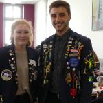 Bridget McTague and a Brazil exchange student in between answering questions about always snowy, cold Alaska and the opposite  hot, sunny Brazil. (Bridget McTague | For the Juneau Empire)