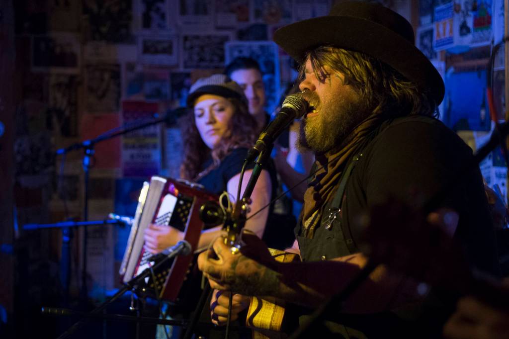 The Shoot Dangs perform at the Alaskan Hotel & Bar during Alaska Folk Festival week on Friday, April 12, 2019. (Michael Penn | Juneau Empire)