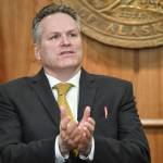 Gov. Mike Dunleavy speaks during a press conference at the Capitol on Tuesday, April 9, 2019. (Michael Penn | Juneau Empire)