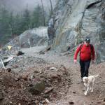 In this Nov. 9, 2018 photo, Andy Smoker hikes up Perseverance Trail with his dog, Linda. (Michael Penn | Juneau Empire File)