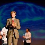 Callum Marks plays Frederick Frankenstein during a rehearsal of the Thunder Mountain High School production of Young Frankenstein at TMHS on Thursday, April 18, 2019. (Michael Penn | Juneau Empire)