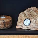 Two of Dean Grabers pieces on display at Rainforest Custom on Thursday, April 25, 2019. (Michael Penn | Juneau Empire)