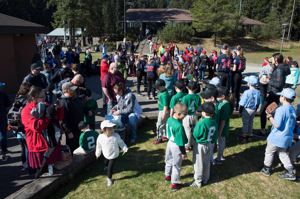 Gastineau Channel Little League Opening Day Ceremonies at Adair-Kennedy Memorial Park on Saturday, April 27, 2019. (Michael Penn | Juneau Empire)