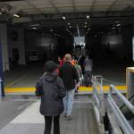 Members of the public walk onto the ferry Tazlina on Sunday, May 5, 2019. (Alex McCarthy | Juneau Empire)