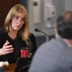 Sen. Natasha von Imhof, R-Anchorage, chairs the Senate Finance Committee at the Capitol on Monday, May 6, 2019. (Michael Penn | Juneau Empire)