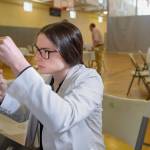 University of Pittsburgh pharmacy student Alexandria Taylor prepares syringes during a free measles vaccination clinic by the Allegheny County Health Department at the Homewood-Brushton YMCA on May 8, 2019 in Pittsburgh. (Steph Chambers | Pittsburgh Post-Gazette)