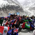 The entire Europe tour group from all over the world in Chamonix, France in April 2019. (Bridget McTague | For the Juneau Empire)