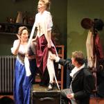 Gertrude (Shadow Meienberg) helps measure Louise (Kelly Gibson) for a special pair of underpants with some assistance from Frank Versati (Ben Brown) during Perseverance Theatres The Underpants. (Courtesy Photo | Perseverance Theatre)