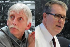 City Finance Director Bob Bartholomew and City Manager Rorie Watt will speak at todays chamber luncheon. (Ben Hohenstatt | Juneau Empire)