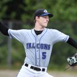 Thunder Mountains Logan Lesmann pitches against Petersburg during the Region V Baseball Championship at Adair-Kennedy Memorial Park on Thursday, May 23, 2019. (Michael Penn | Juneau Empire)