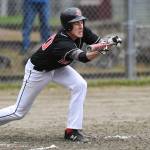 Juneau-Douglas Olin Rawson lays down a bunt against Sitka during the Region V Baseball Championship at Adair-Kennedy Memorial Park on Thursday, May 23, 2019. JDHS won 6-5. (Michael Penn | Juneau Empire)