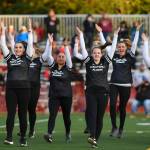 Members of the Juneau Alumni Dance Team perform during halftime of the Juneau Alumni Football Game with football players, dance team members and cheerleaders from Juneau-Douglas and Thunder Mountain High Schools at Adair-Kennedy Memorial Field on Friday, May 24, 2019. (Michael Penn | Juneau Empire)