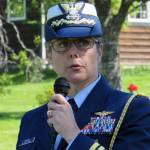 Coast Guard Capt. Melissa Rivera, Chief of Staff for the 17th District, speaks during a Memorial Day Ceremony held at Evergreen Cemetery, Monday, May 27. (Ben Hohenstatt | Juneau Empire)