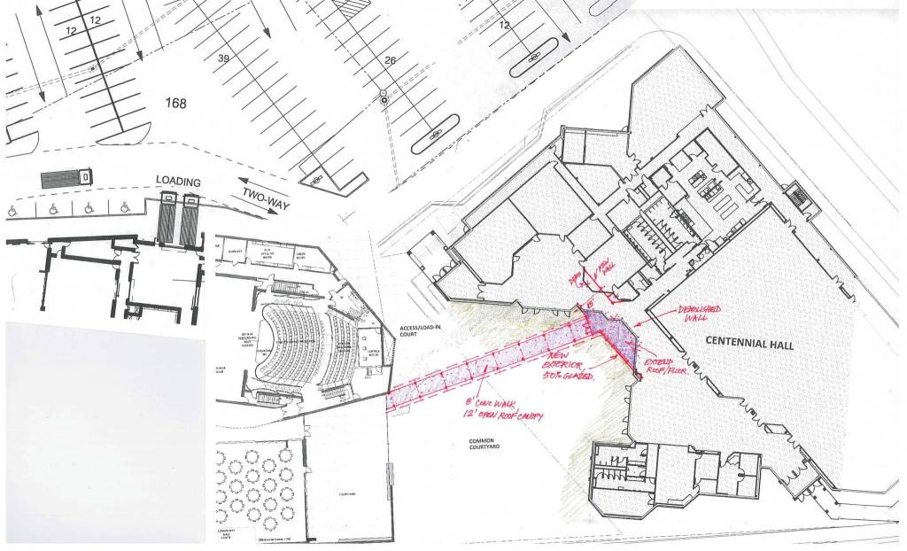 This image shows one possibility for a renovated Centennial Hall. It is titled Scheme D. (Courtesy Photo | MRV Architects)