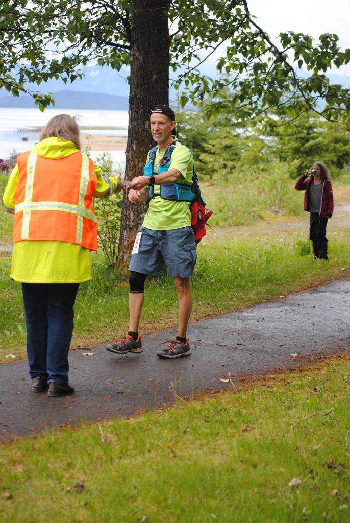 Ray Dwyer finishes the Sea Coast Relay at the Eagle Beach State Recreation Area on Saturday, June 1, 2019. Dwyer ran all five legs of the 21-mile course. (Courtesy Photo | Darla Orbistondo)