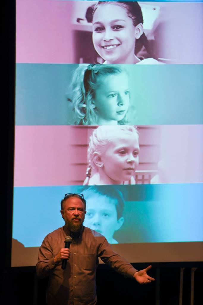 Aidan Key, director of Gender Diversity, speaks after the showing of the movie, The Most Dangerous Year at the University of Alaska on Thursday, June 6, 2019. (Michael Penn | Juneau Empire)