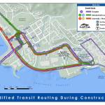 This map shows changes to Capital Transit routes during construction. (Courtesy photo | City and Borough of Juneau)