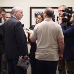 Sen. Bert Stedman, R-Sitka, is questioned by members of the media on the operating budget and the future of the Permanent Fund Dividend after a morning senate session at the Capitol on Monday, June 10, 2019. (Michael Penn | Juneau Empire)