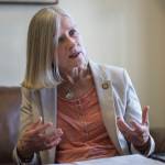 Rep. Andi Story, D-Juneau, talks about state government jobs leaving Juneau during an interview at her Capitol office on Friday, June 14, 2019. (Michael Penn | Juneau Empire)