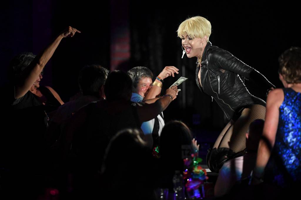 Sonique performs at the 5th annual GLITZ Drag Show in honor of the 50th Anniversary of the Stonewall Riots and Juneau Pride Kickoff! at Centennial Hall on Friday, June 14, 2019. (Michael Penn | Juneau Empire)