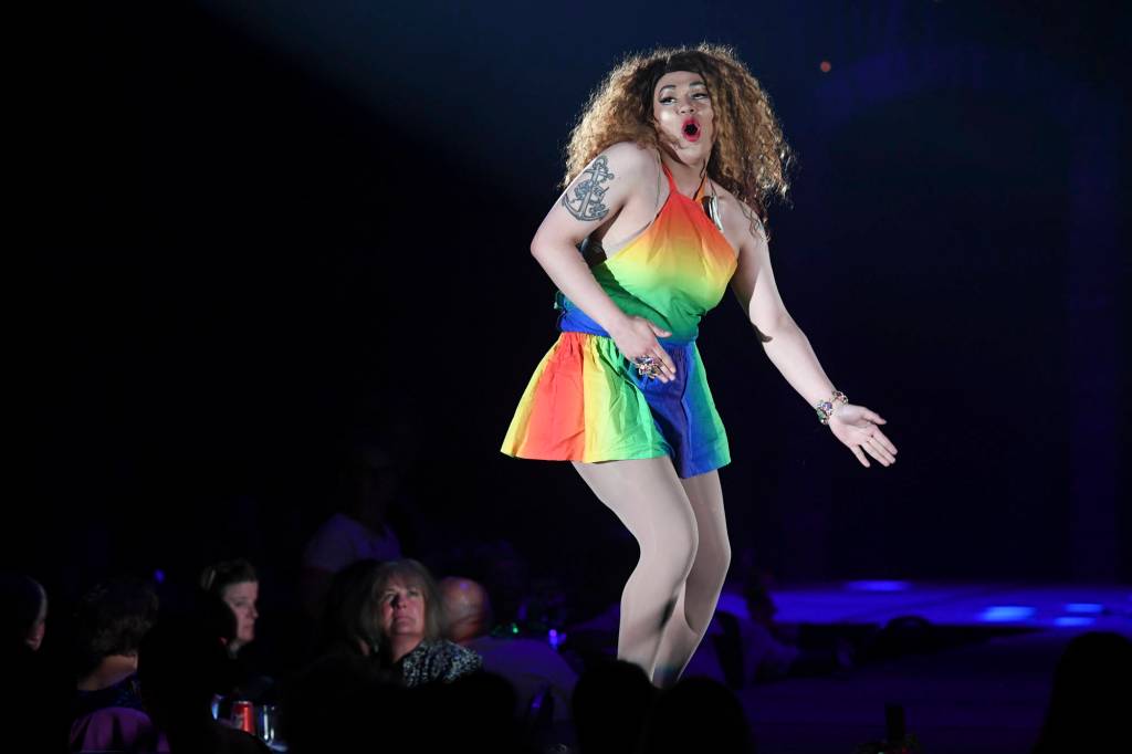 Diamond de la Ghetto performs at the 5th annual GLITZ Drag Show in honor of the 50th Anniversary of the Stonewall Riots and Juneau Pride Kickoff! at Centennial Hall on Friday, June 14, 2019. (Michael Penn | Juneau Empire)