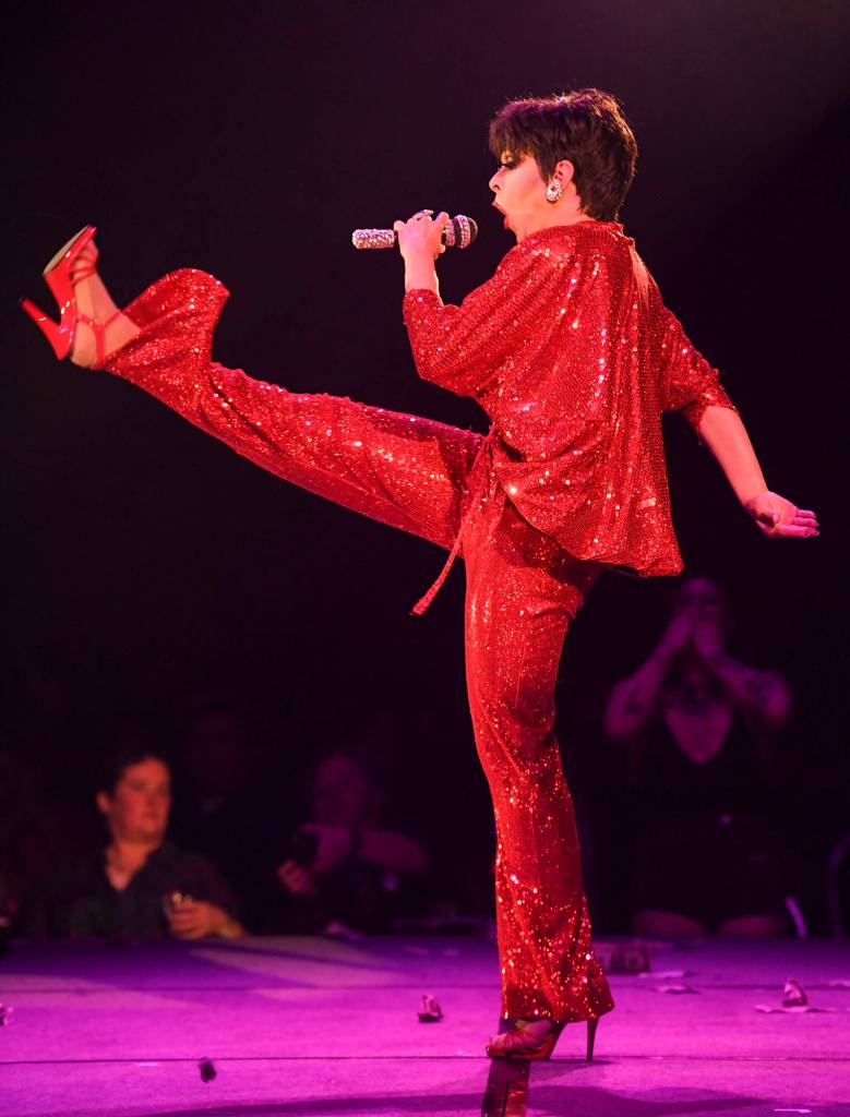 Gigi Monroe performs at the 5th annual GLITZ Drag Show in honor of the 50th Anniversary of the Stonewall Riots and Juneau Pride Kickoff! at Centennial Hall on Friday, June 14, 2019. (Michael Penn | Juneau Empire)