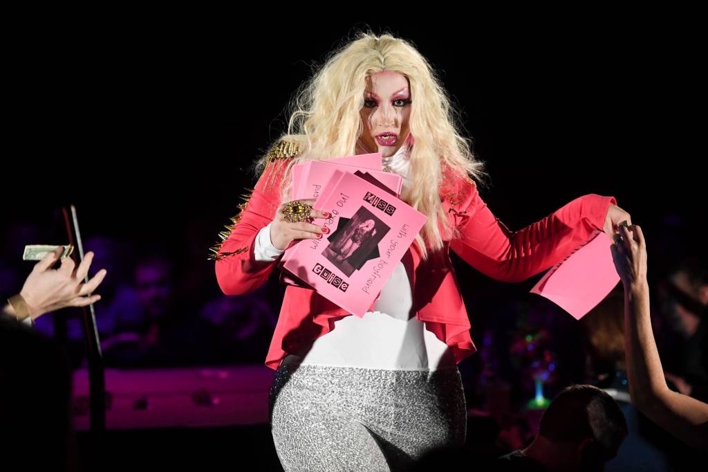 Miss Guise performs at the 5th annual GLITZ Drag Show in honor of the 50th Anniversary of the Stonewall Riots and Juneau Pride Kickoff! at Centennial Hall on Friday, June 14, 2019. (Michael Penn | Juneau Empire)