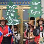 Wanda Kashudoha Loescher Culp, Tlingit activist and WECAN Tongass Coordinator, speaks during a Tongass Rally to show local support for the 2001 National Roadless Rule in front of the Alaska State Capitol on Saturday, June 22, 2019. (Michael Penn | Juneau Empire)