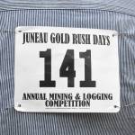 A contestants bib number during the Mining & Logging Competition at the 29th Annual Gold Rush Days at Savikko Park on Saturday, June 22, 2019. (Michael Penn | Juneau Empire)