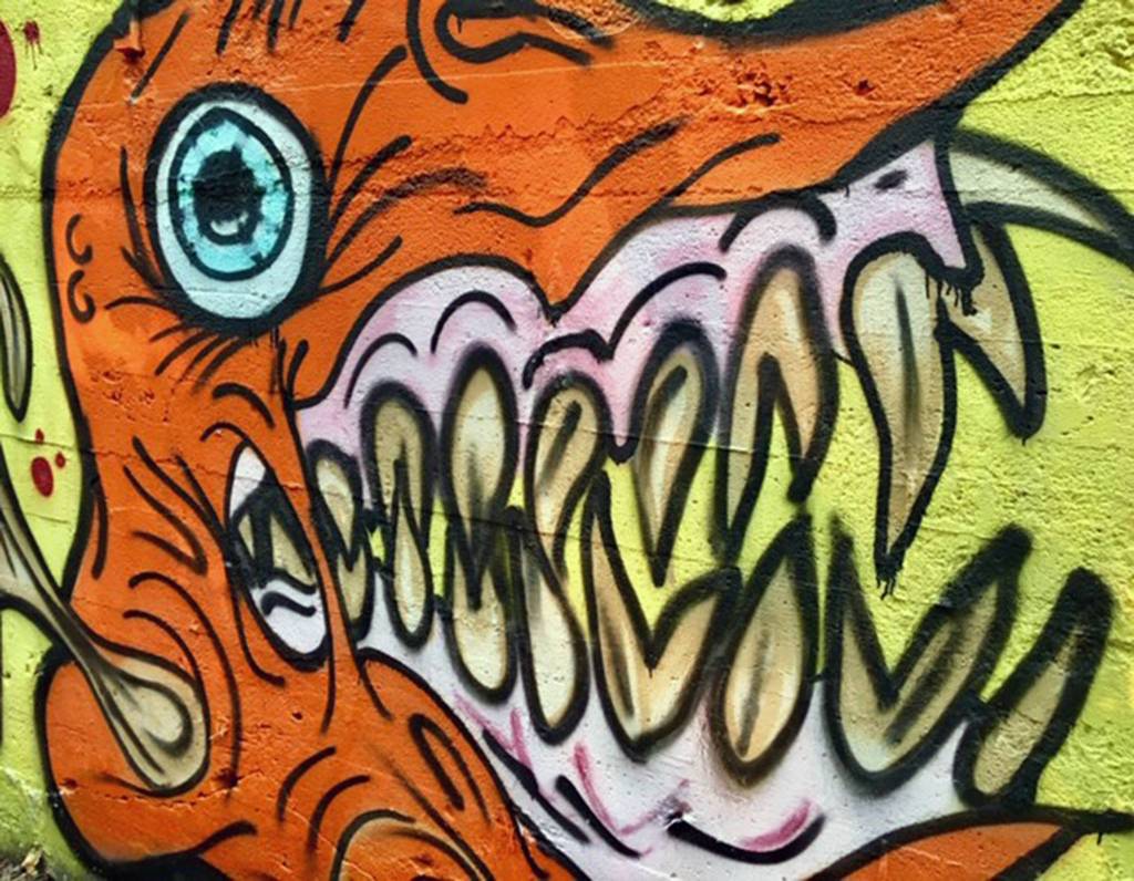 Fearsome creature guards buildings south of Sandy Beach, July 6, 2019. (Courtesy photo | Denise Carroll)