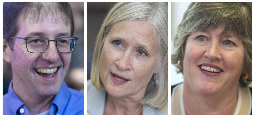 Freshman legislators Sen. Jesse Kiehl, D-Juneau; Rep. Andi Story, D-Juneau; and Rep. Sara Hannan, D-Juneau; reflected on whats happened so far during a regular and special session and what theyre looking forward to working on next. (Michael Penn| Juneau Empire File)