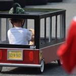 Ikahn DeGuzman, 6, heads down St. Anns Avenue during the Soapbox Challenge on Thursday, July 4, 2019. (Nolin Ainsworth | Juneau Empire)