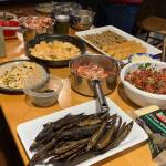 The spread at an Aurora Club dinner at Dartmouth College. (Courtesy photo | Maleah Wenzel)
