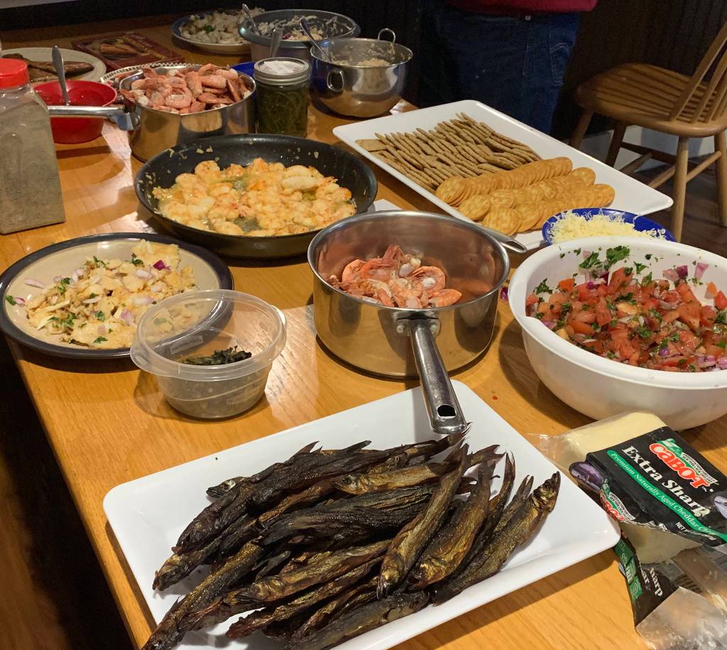 The spread at an Aurora Club dinner at Dartmouth College. (Courtesy photo | Maleah Wenzel)