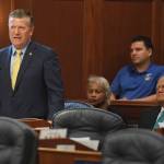 Rep. Chuck Kopp, R-Anchorage, makes a plea for a change of course during a continued Joint Session of the Alaska Legislature at the Capitol on Thursday, July 11, 2019. (Michael Penn | Juneau Empire)