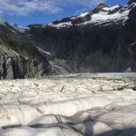 Suicide Basin, with Suicide Glacier in the top left corner, seen on Friday, June 21, 2019. (Nolin Ainsworth | Juneau Empire)
