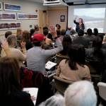 Brenda Thayer, a mental health counselor for SEARHC, speaks of trauma in Native communities during a speech at the Walter Soboleff Center on Tuesday, July 23, 2019. (Michael Penn | Juneau Empire)
