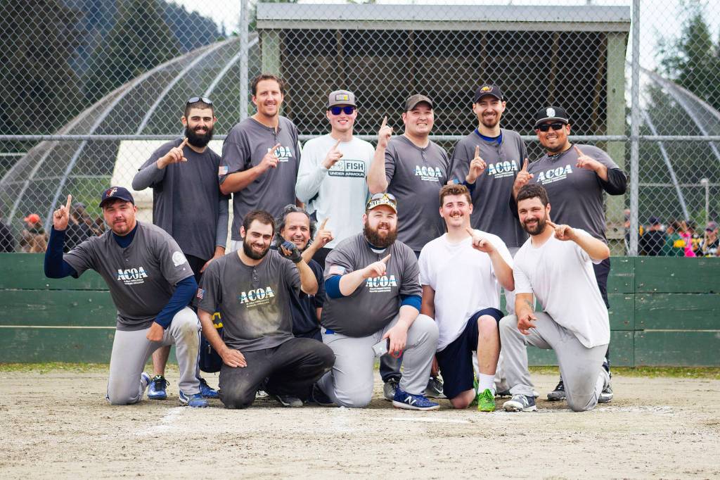 The Mens F Division winners of the 2019 Rainball Invitational: ACOA Game of Throws. (Courtesy Photo | Katie Damian)