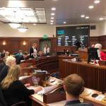 Rep. Delena Johnson, R-Palmer, speaks in support of Rep David Eastmans, R-Wasilla, amendment to allocate a $3,000 PFD on Thursday, July 25, 2019. (Peter Segall | Juneau Empire)