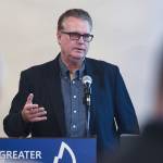 Bartlett Regional Hospital CEO Chuck Bill speaks during the weekly Juneau Chamber of Commerce luncheon at Moose Lodge on Thursday, August 1, 2019. (Michael Penn | Juneau Empire)