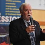Dr. Richard Caulfield, Chancellor at the University of Alaska Southeast, gives an update during a speech at the university on Thursday, Aug. 1, 2019. (Michael Penn | Juneau Empire)
