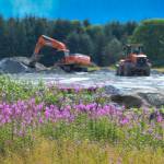 Construction work on land owned by Bicknell, Inc., at Honsinger Pond also known as the Field of Fireweed on Monday, July 22, 2019. Right now, work is focused on a 16-acre portion of a roughly 50-acre parcel. (Michael Penn | Juneau Empire)