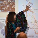 Dr. Madonna Moss, professor of anthropological archaeology at the University of Oregon, speaks on Tlingit relationships with sea otters and whether Tlingit people consumed sea otters as food in the past during a lecture at the Walter Soboleff Center on Friday, Aug. 2, 2019. (Michael Penn | Juneau Empire)
