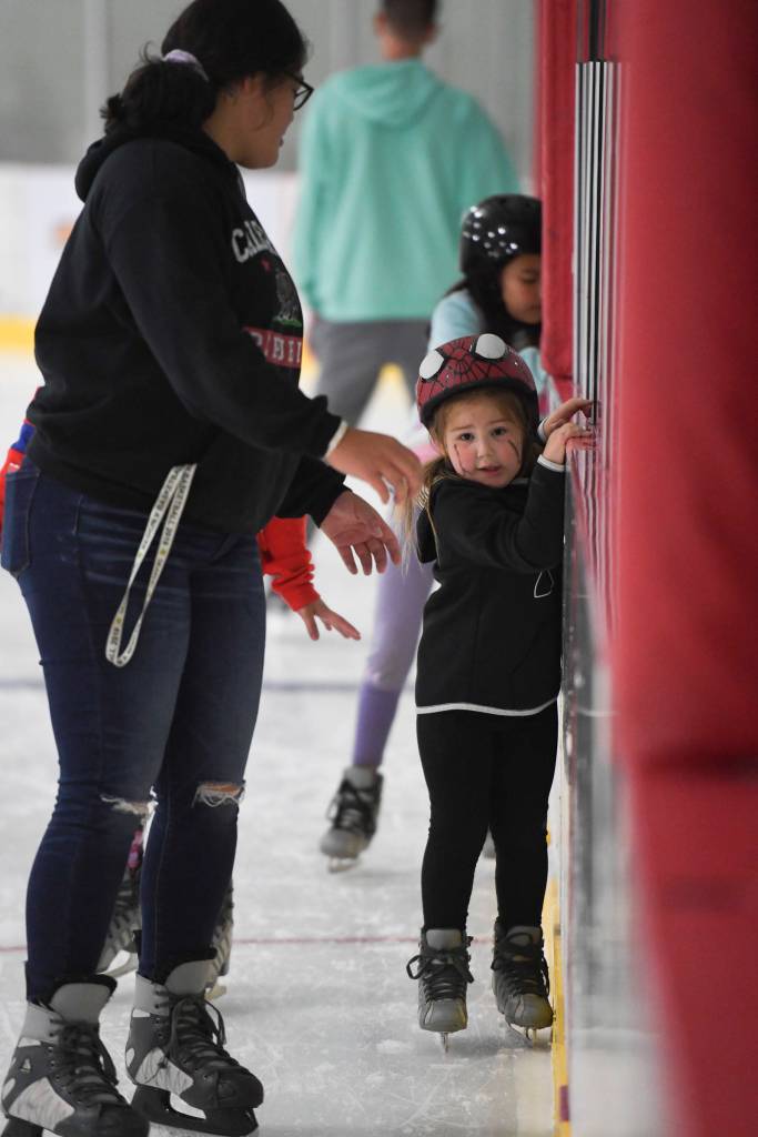 Juneau skaters and families take advantage of a free skate on the opening day at the Treadwell Arena on Monday, Aug. 5, 2019. (Michael Penn | Juneau Empire)