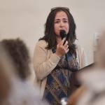 Mariya Lovischuk, Executive Director of the Glory Hall, speaks about a possible move by the shelter and soup kitchen during the Juneau Chamber of Commerce luncheon at the Moose Lodge on Thursday, Aug. 8, 2019. (Michael Penn | Juneau Empire)